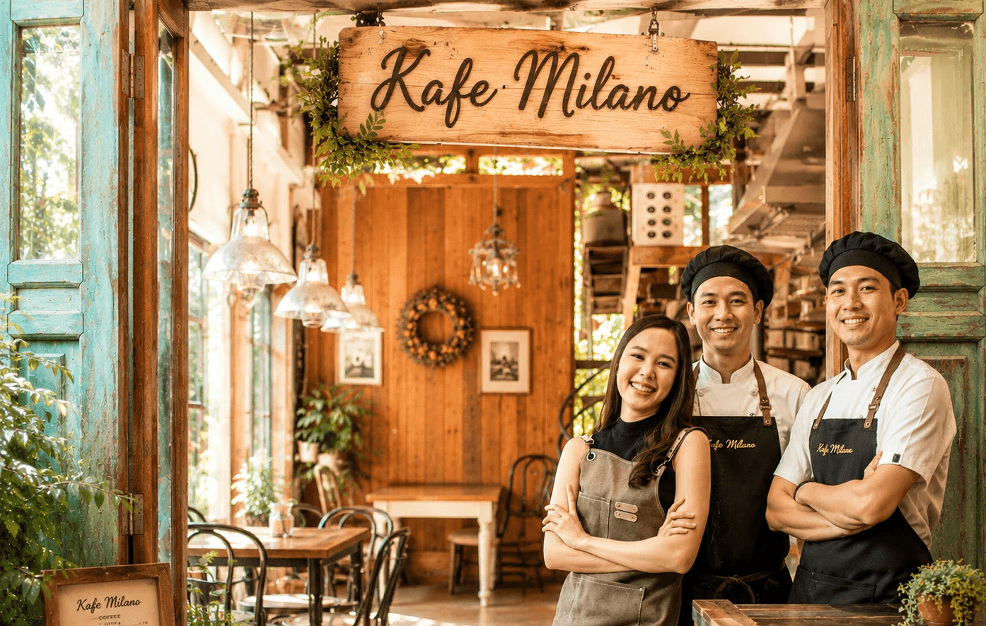 people sitting inside restaurant close-up photography
