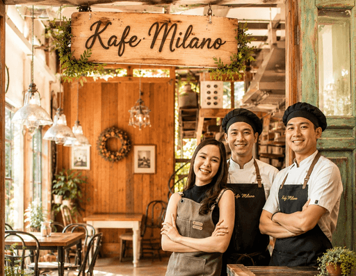 people sitting inside restaurant close-up photography